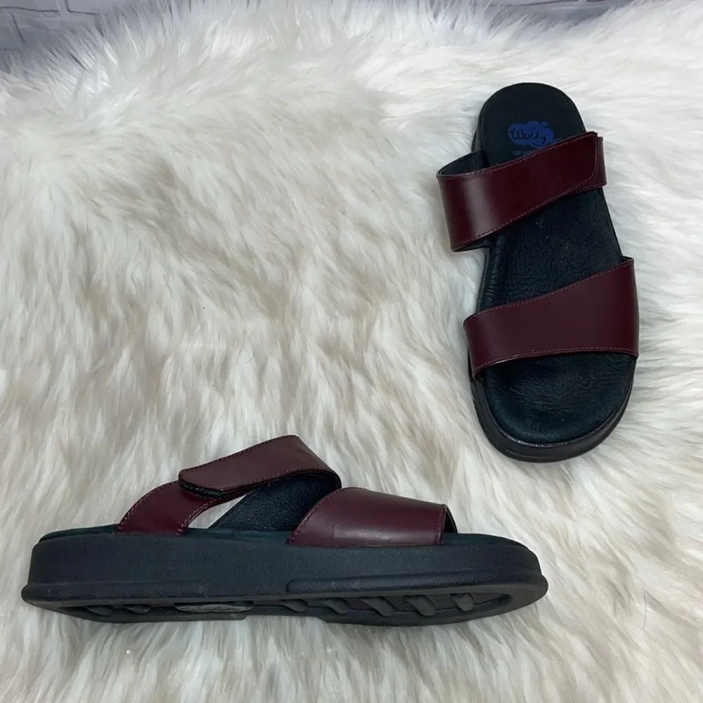 Wolky Brown‎ Leather Slides Sz 39/7.5-8